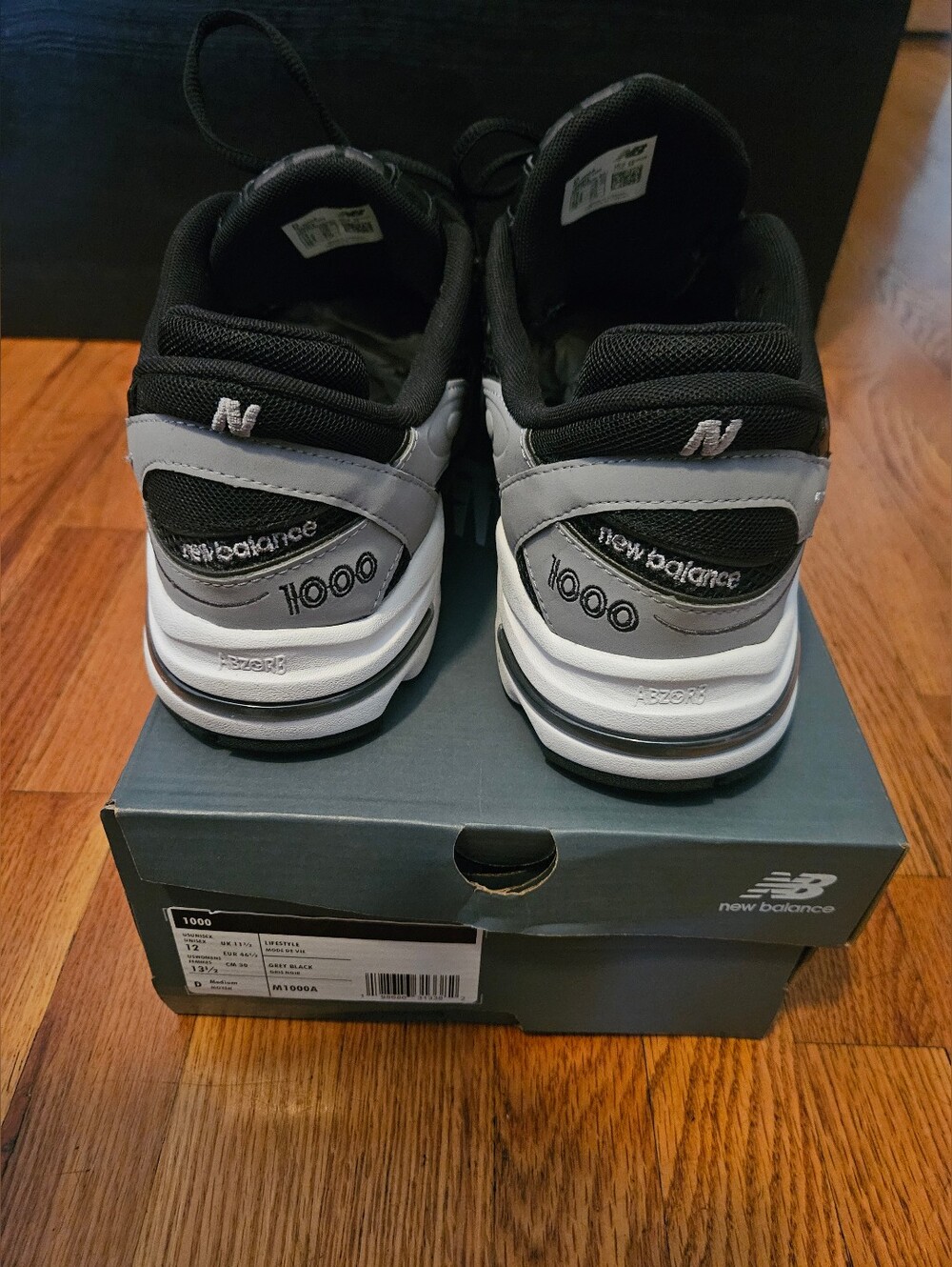 New Balance 1000 Grey & Black Size 12 Mens - Picture 5 of 10
